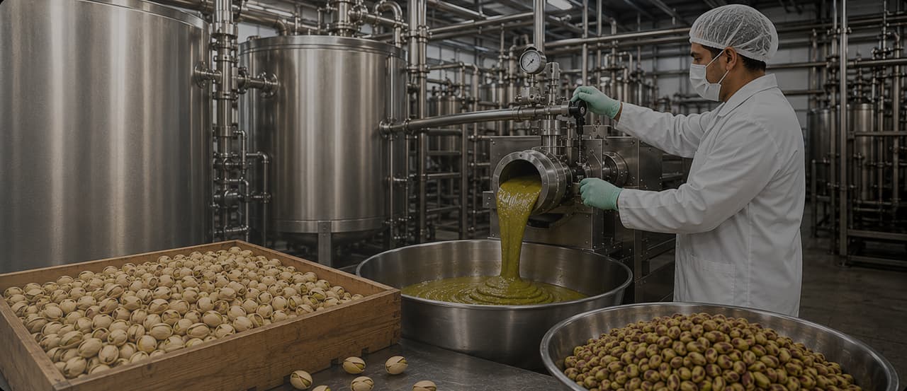 Pure Pistachio Paste & Granules Production