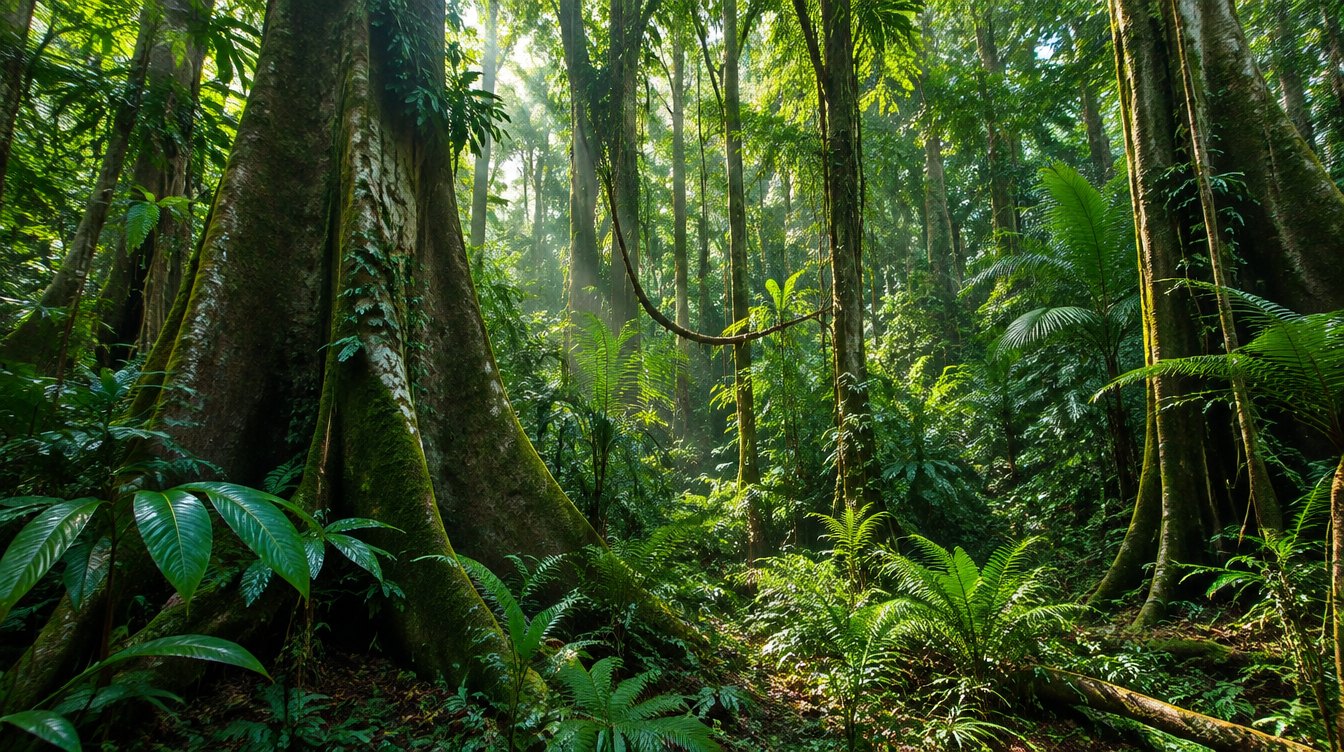 Interno di una foresta pluviale tropicale